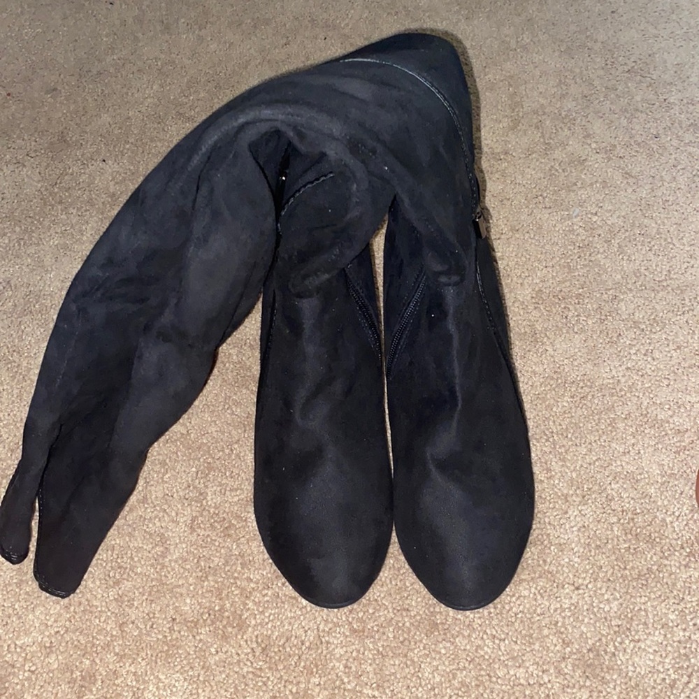 Black knee high boots